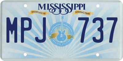 MS license plate MPJ737