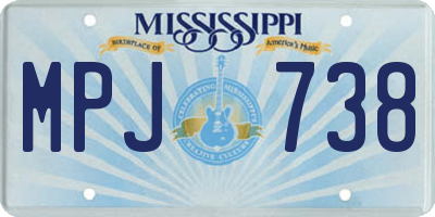 MS license plate MPJ738