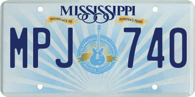 MS license plate MPJ740