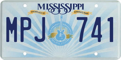 MS license plate MPJ741