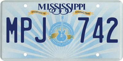 MS license plate MPJ742