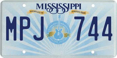 MS license plate MPJ744