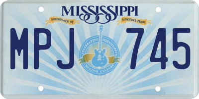 MS license plate MPJ745
