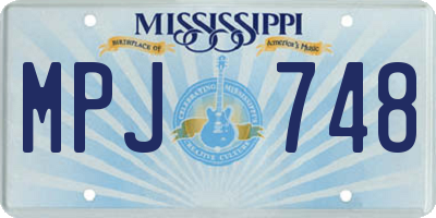 MS license plate MPJ748