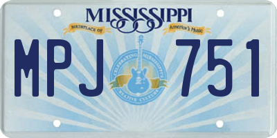 MS license plate MPJ751