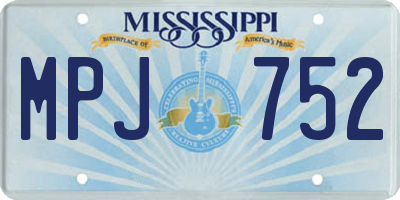 MS license plate MPJ752