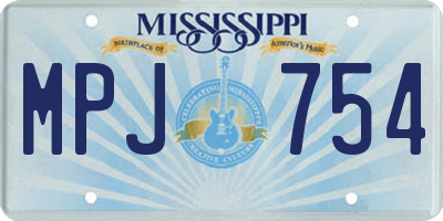 MS license plate MPJ754