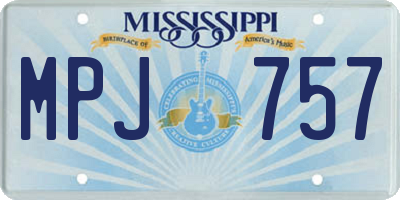 MS license plate MPJ757