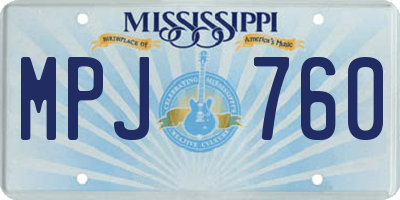 MS license plate MPJ760
