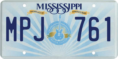 MS license plate MPJ761