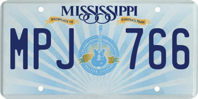 MS license plate MPJ766