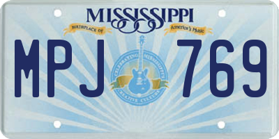MS license plate MPJ769