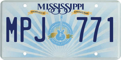 MS license plate MPJ771