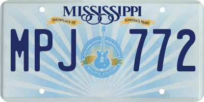 MS license plate MPJ772