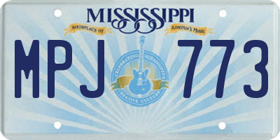 MS license plate MPJ773