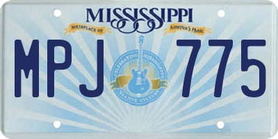 MS license plate MPJ775