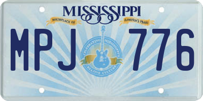 MS license plate MPJ776