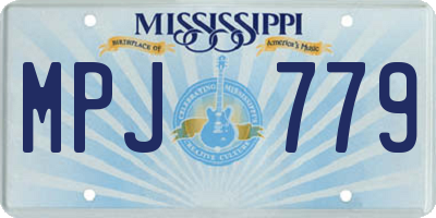 MS license plate MPJ779