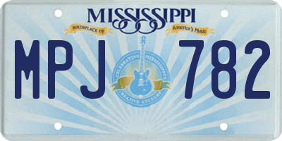 MS license plate MPJ782