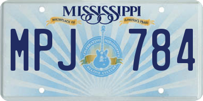 MS license plate MPJ784