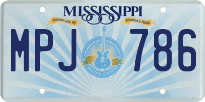 MS license plate MPJ786