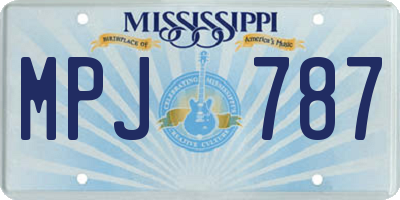 MS license plate MPJ787