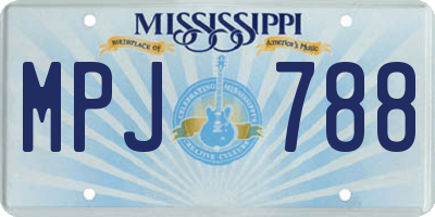 MS license plate MPJ788