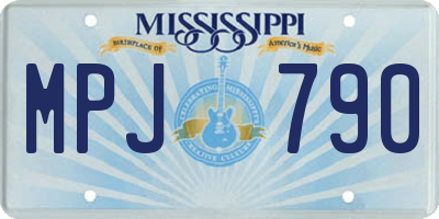 MS license plate MPJ790