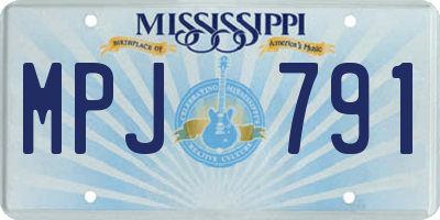 MS license plate MPJ791