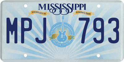 MS license plate MPJ793