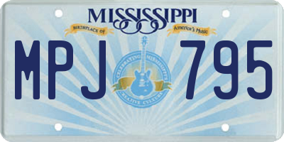 MS license plate MPJ795
