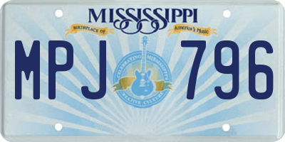 MS license plate MPJ796