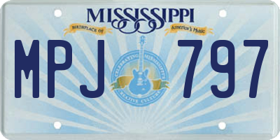 MS license plate MPJ797