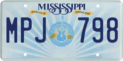 MS license plate MPJ798