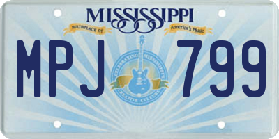 MS license plate MPJ799