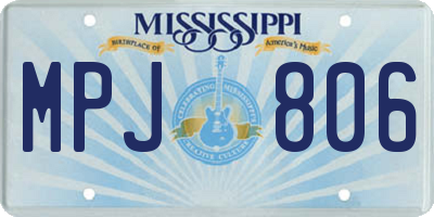 MS license plate MPJ806