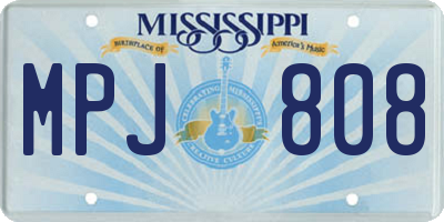MS license plate MPJ808