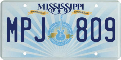 MS license plate MPJ809
