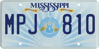 MS license plate MPJ810