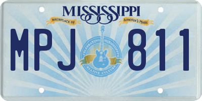 MS license plate MPJ811