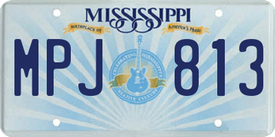 MS license plate MPJ813