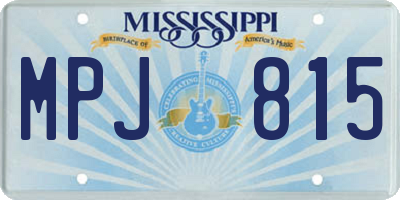 MS license plate MPJ815