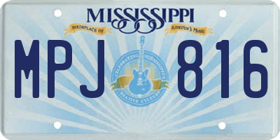 MS license plate MPJ816