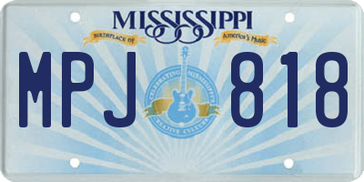 MS license plate MPJ818