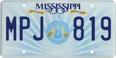 MS license plate MPJ819