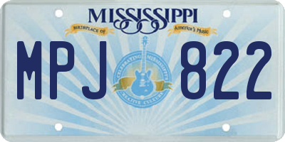 MS license plate MPJ822