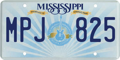 MS license plate MPJ825