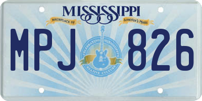 MS license plate MPJ826