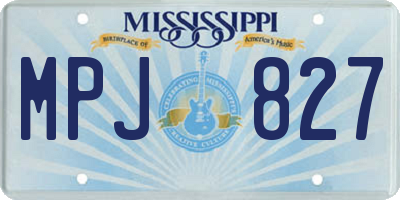 MS license plate MPJ827