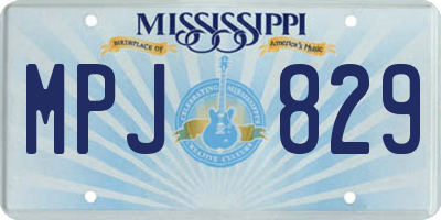MS license plate MPJ829